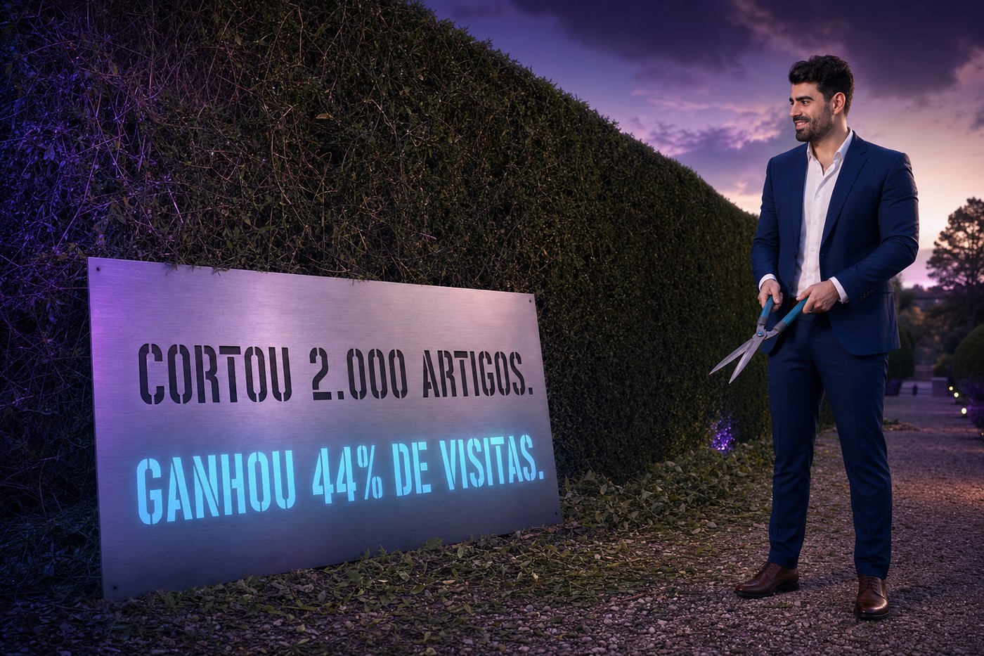 Sebe podada com a frase cortou 2.000 artigos e ganhou 44% de visitas