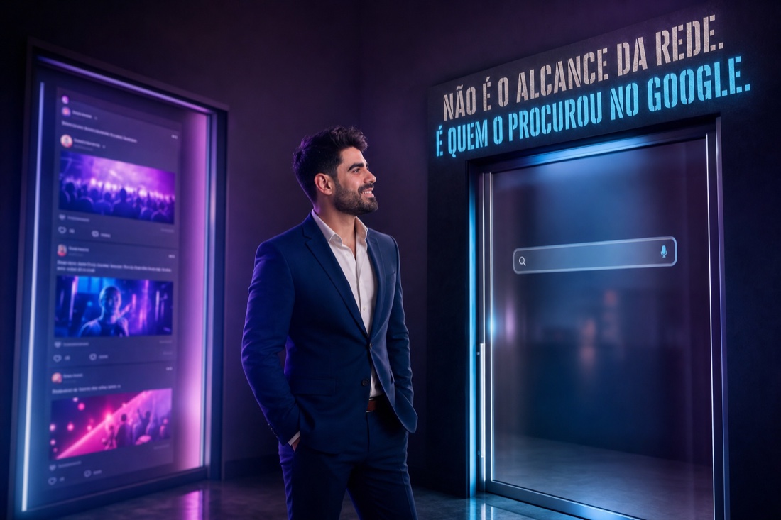 Diferença entre o alcance da rede social e quem procurou na Google