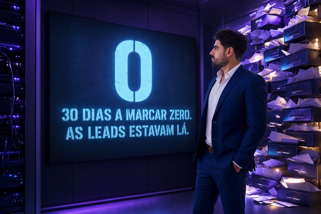 Painel a marcar zero conversões enquanto as leads continuavam a chegar