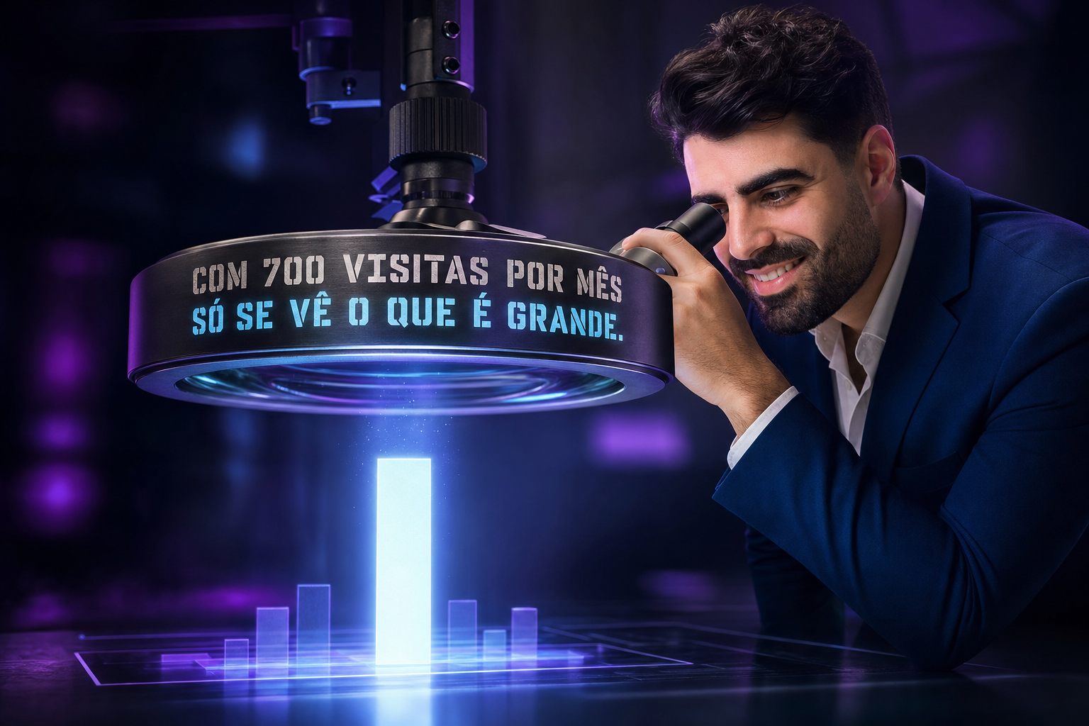 Com 700 visitas por mês só se veem diferenças grandes num teste de taxa de conversão