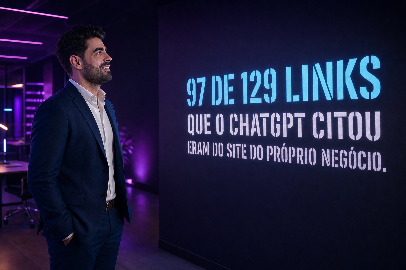 No teste da Vloom, 97 de 129 links que o ChatGPT citou eram do site do próprio negócio