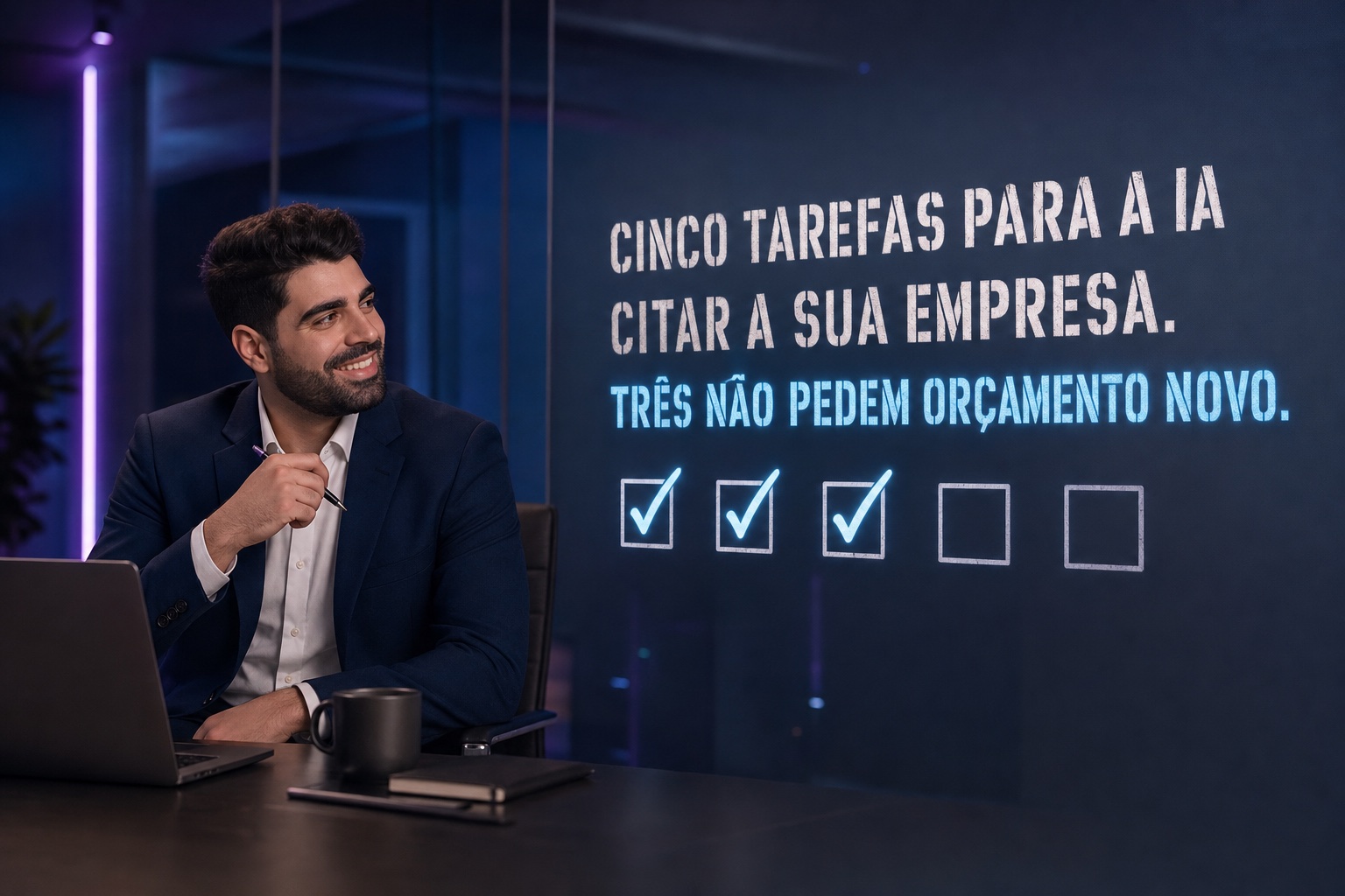 Cinco tarefas para aparecer nas respostas de IA: três não pedem orçamento novo