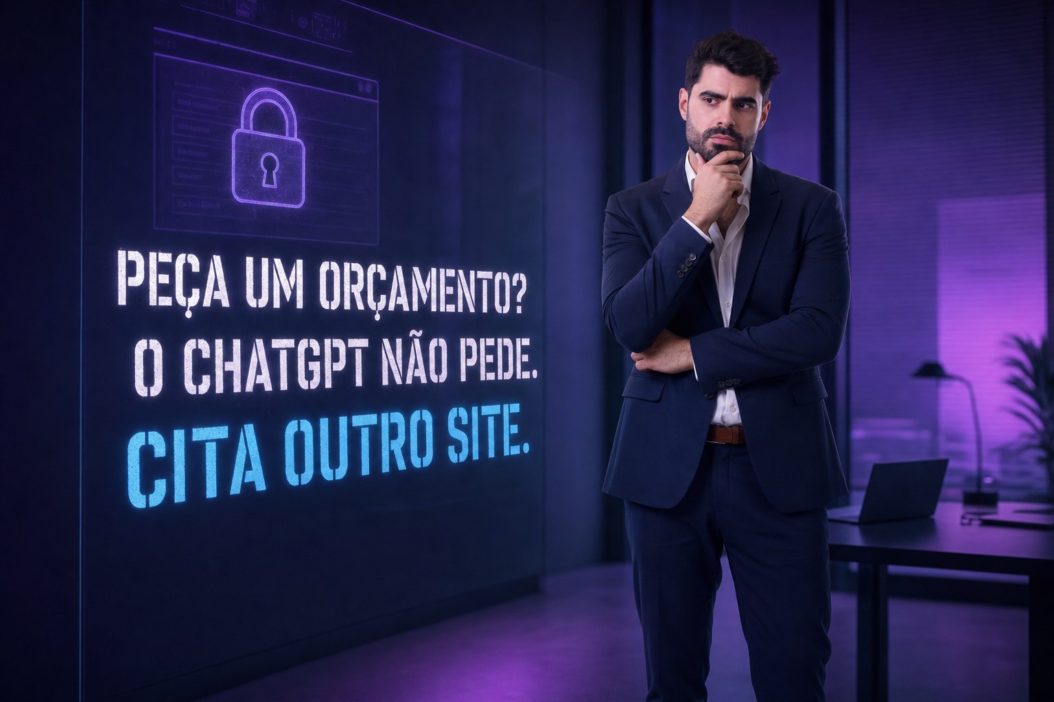 Peça um orçamento? O ChatGPT não pede, cita outro site